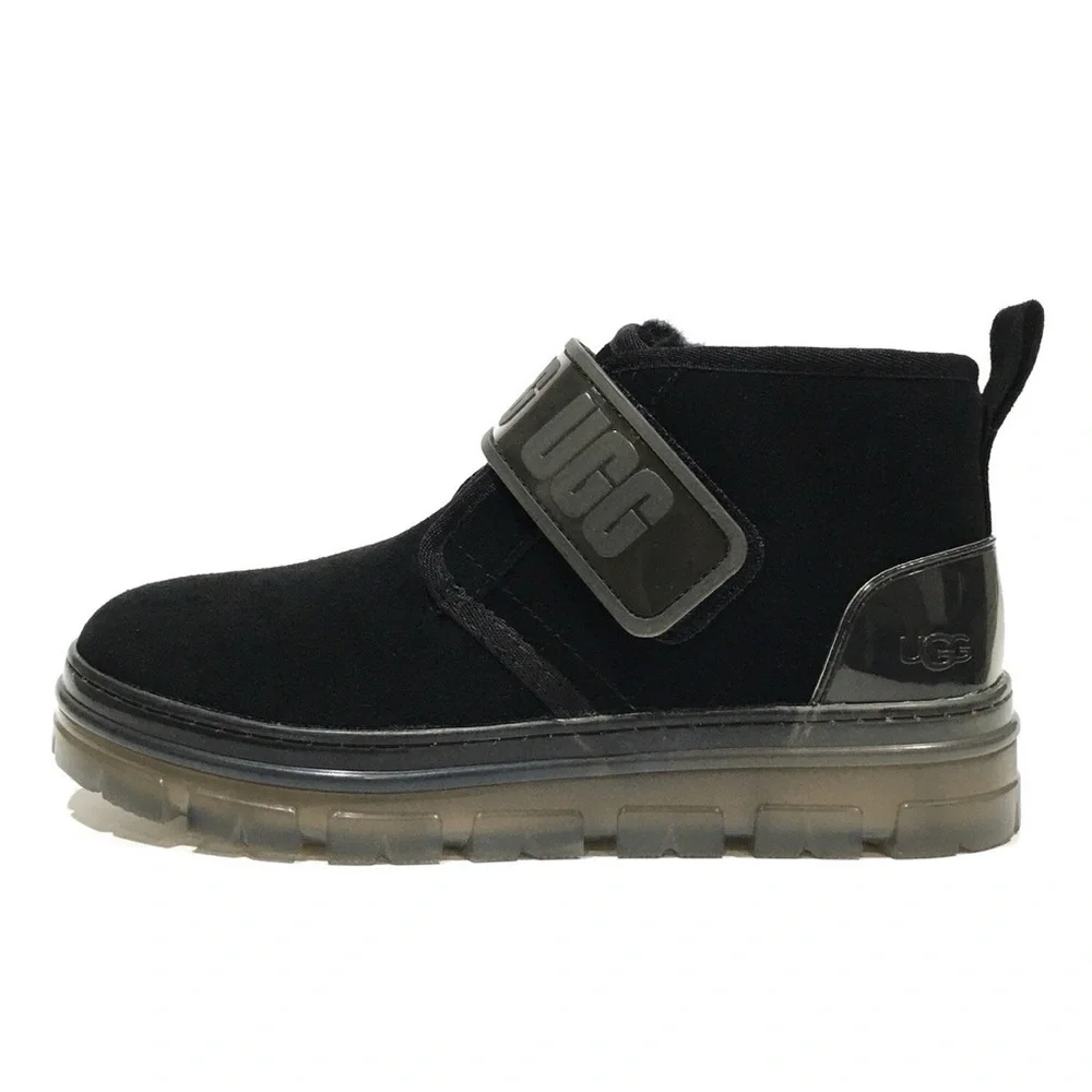 UGG NEUMEL CLEAR PLATFORM ANKLE BOOTS -BLACK SUEDE -WOMEN’S Size 6 NWOT